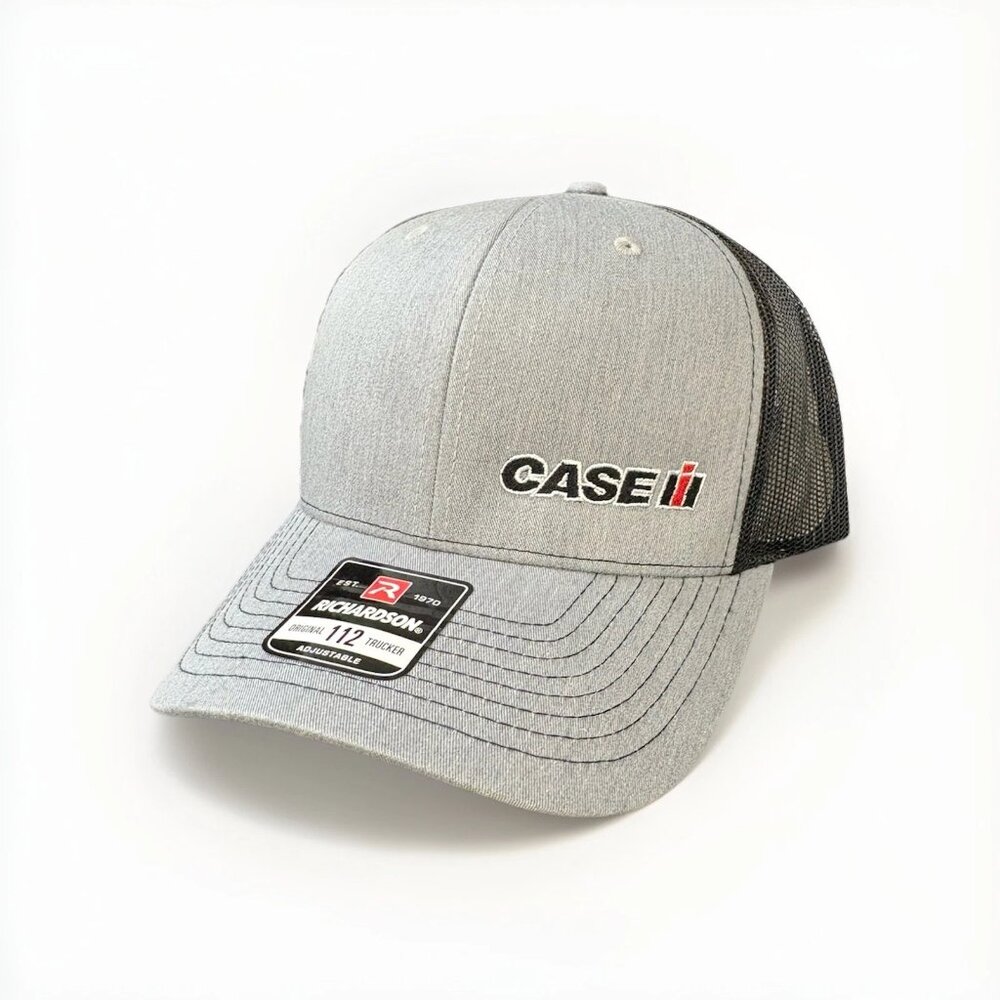 Case IH Original 112 Trucker Hat Cap by Richardson 113 Heather Gray Black Mesh